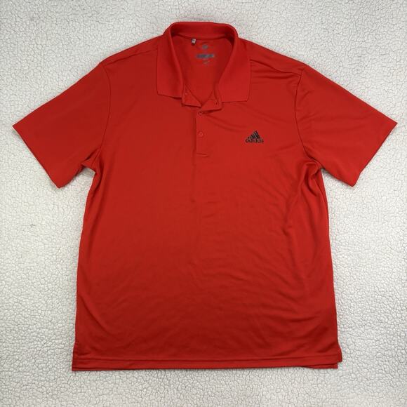 Adidas Golf Polo Shirt Mens XL Short Sleeve Solid Red Short Sleeve Performance - Picture 1 of 7
